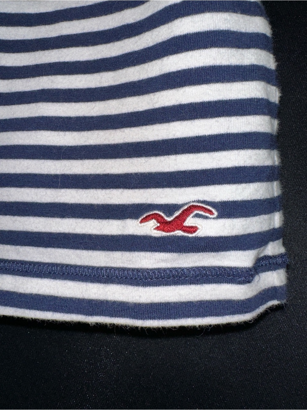 Hollister Navy & White Striped Babydoll Top Vintage - Picture 3 of 4